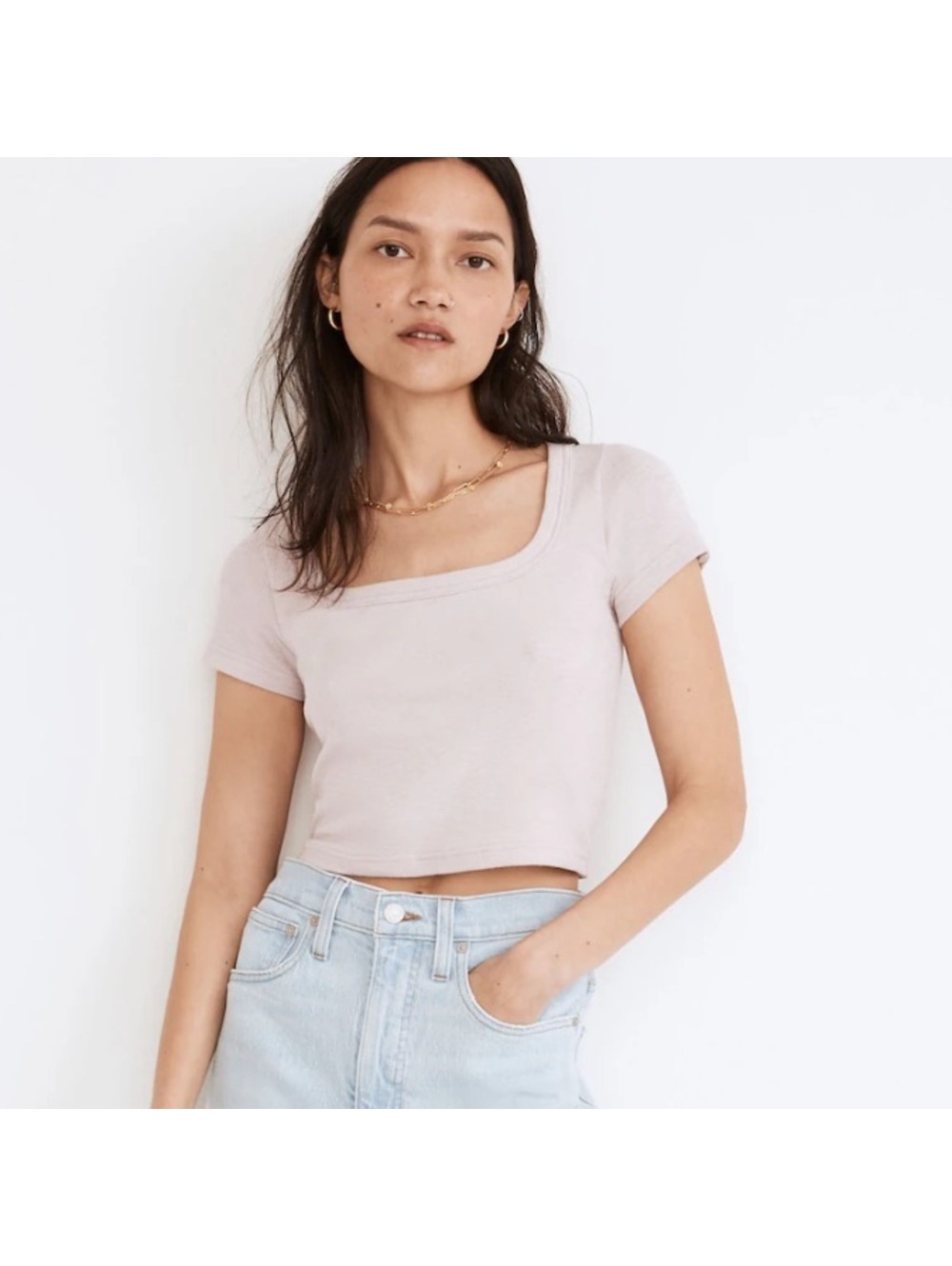 Madewell Westville Pale Lilac Crop Tee